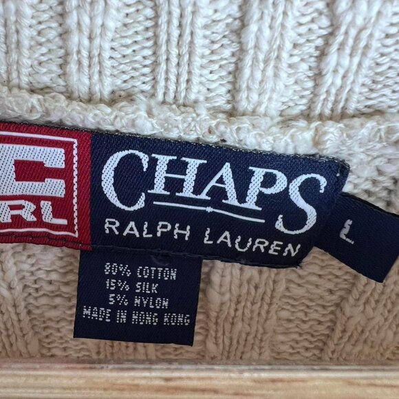 Vintage CHAPS Ralph Lauren Knit Sweater size L - Picture 4 of 6